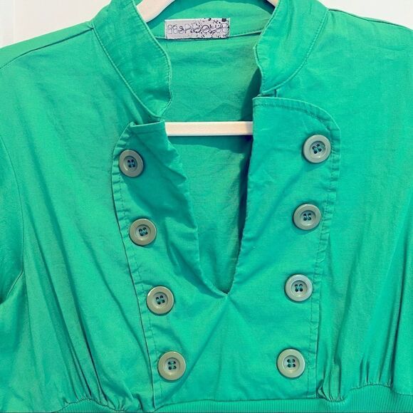 Fishbowl Kelly Green V-Neck Short Sleeve Mini Dress Women’s Size Large (L) - Picture 6 of 8